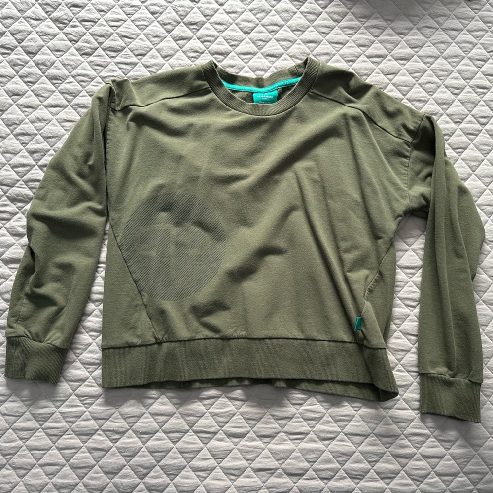 Peppermint Olive Green Long Sleeve Crewneck Sweatshirt